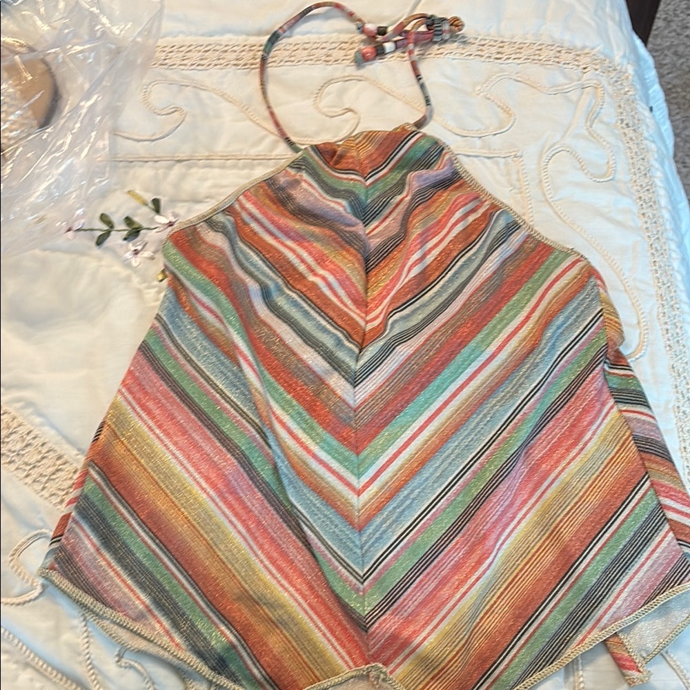 Multicolor Striped Halter Top